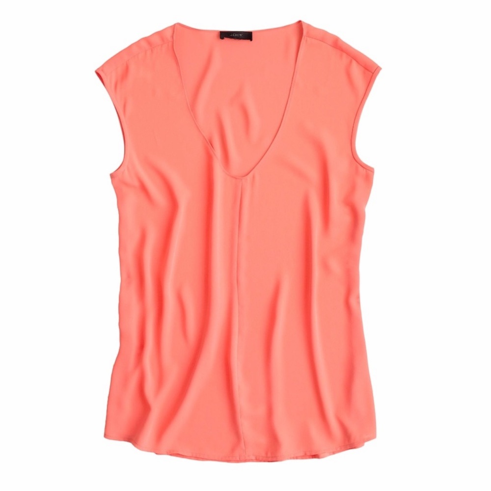 J crew cap sleeve shirttail top